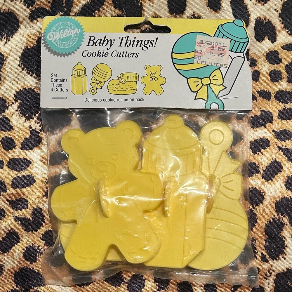 Vintage Baby Things! Wilton Yellow Cookie Cutters - Set of 4